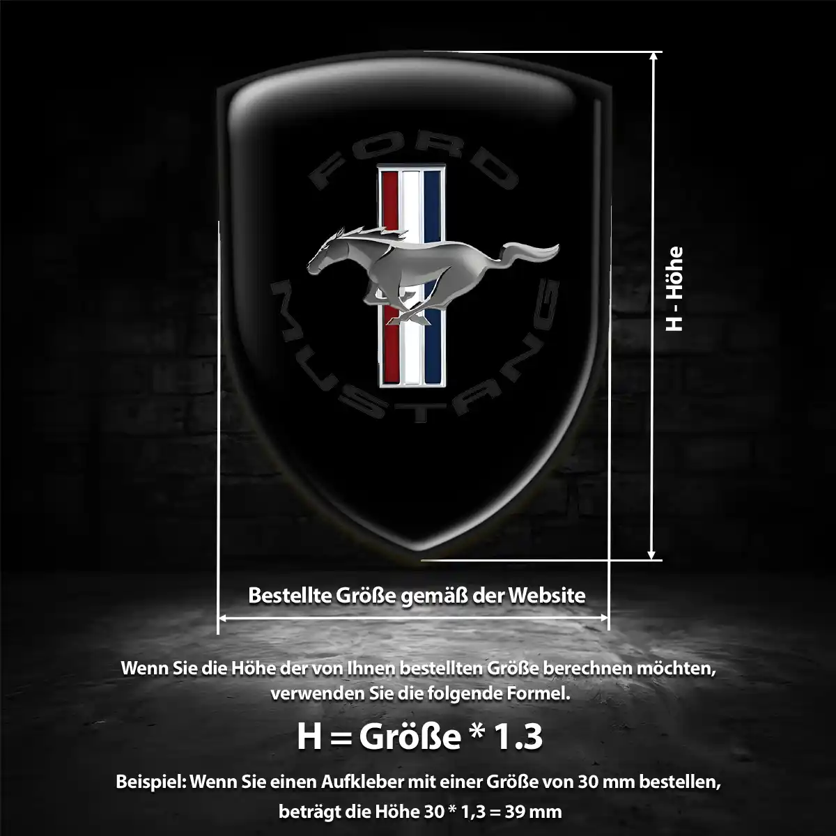 Ford Mustang Wappen Emblem Aufkleber Premium-Edition