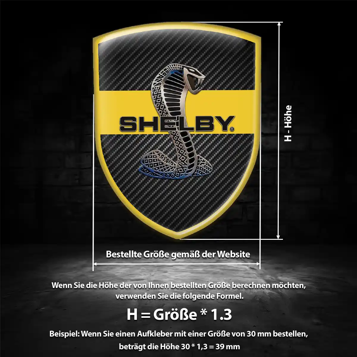 Ford Shelby 3D Gel Aufkleber Auto Stilvolles Design