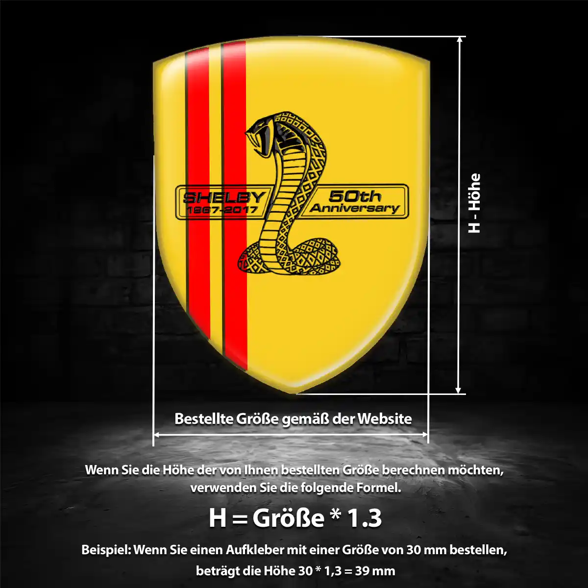 Ford Shelby 3D Gel Aufkleber Emblem Stilvolles Design