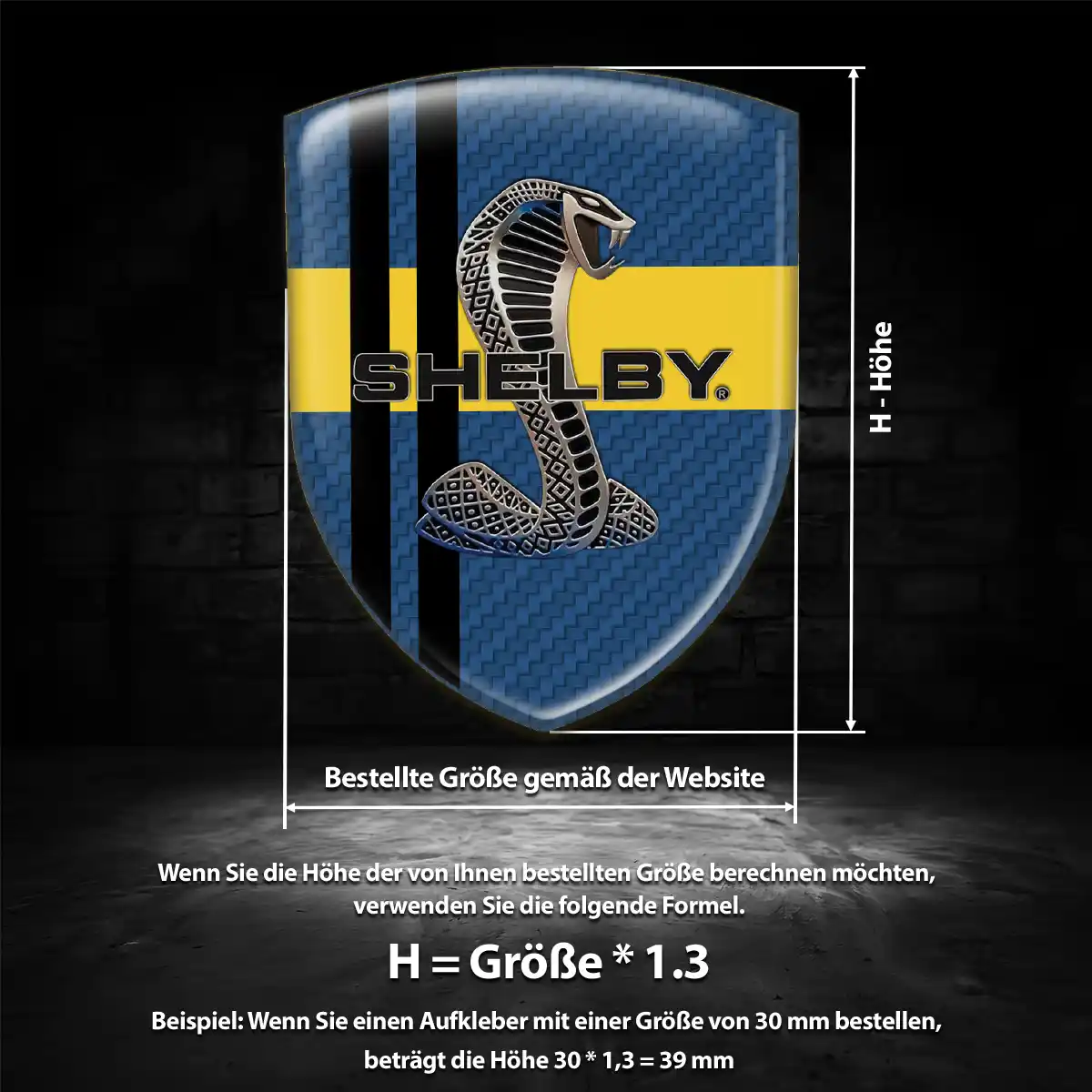 Ford Shelby 3D Gel Aufkleber Embleme Stilvolles Design