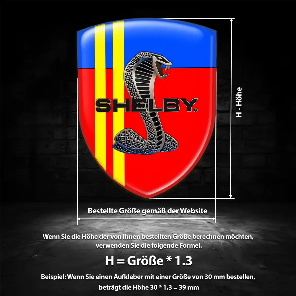 Ford Shelby 3D Gel Aufkleber Silikon Hohe Qualität