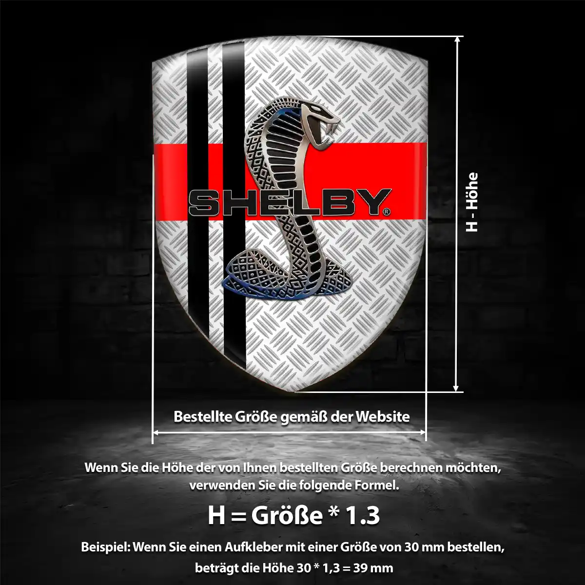 Ford Shelby 3D Gel Aufkleber Silikon Stilvolles Design