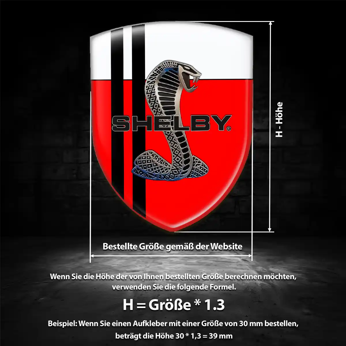 Ford Shelby 3D Gel Aufkleber Stilvolles Design
