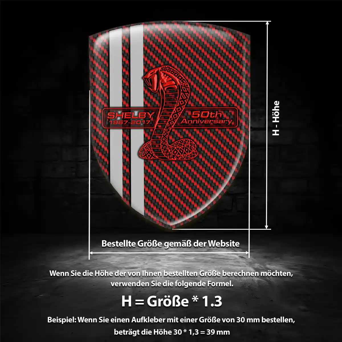 Ford Shelby Aufkleber 3D Gel Embleme Stilvolles Design