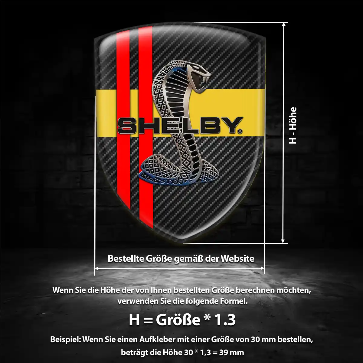 Ford Shelby Aufkleber 3D Gel Silikon Hohe Qualität