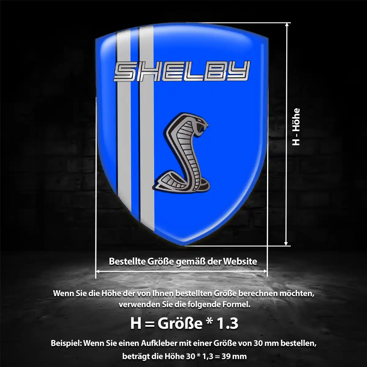 Ford Shelby Aufkleber 3D Gel Silikon Stilvolles Design