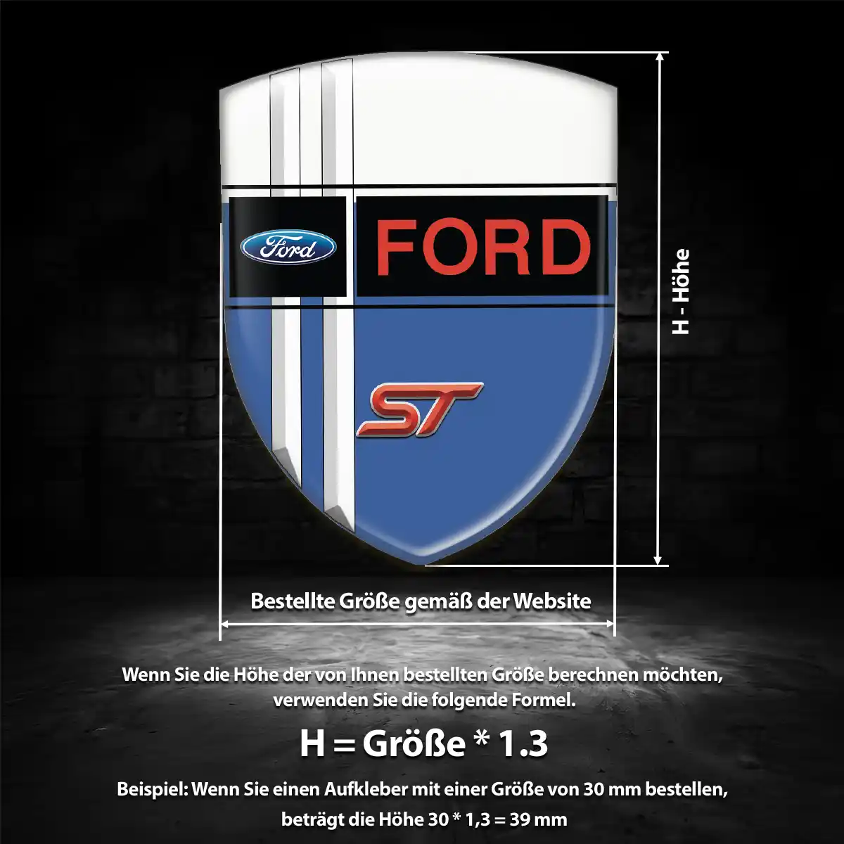 Ford Wappen Aufkleber Hohe Qualität