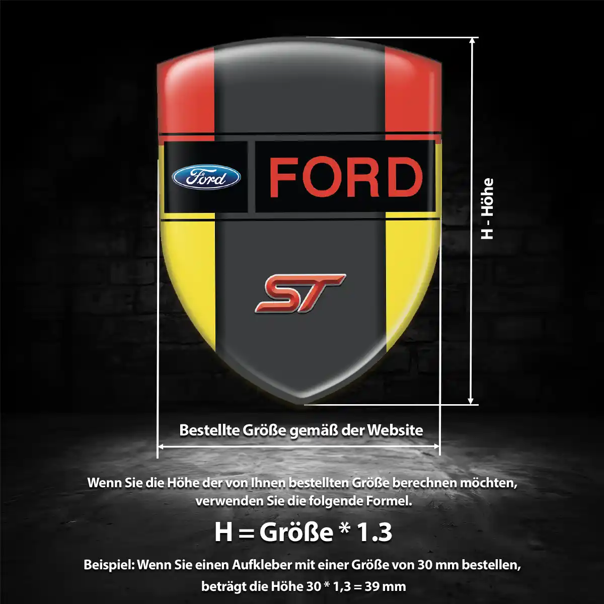 Ford Wappen Emblem Aufkleber Stilvolles Design