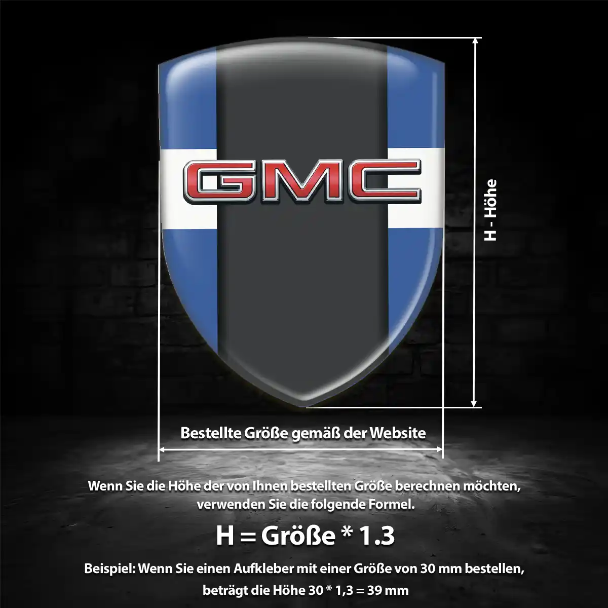 GMC 3D Gel Aufkleber Auto Markenedition