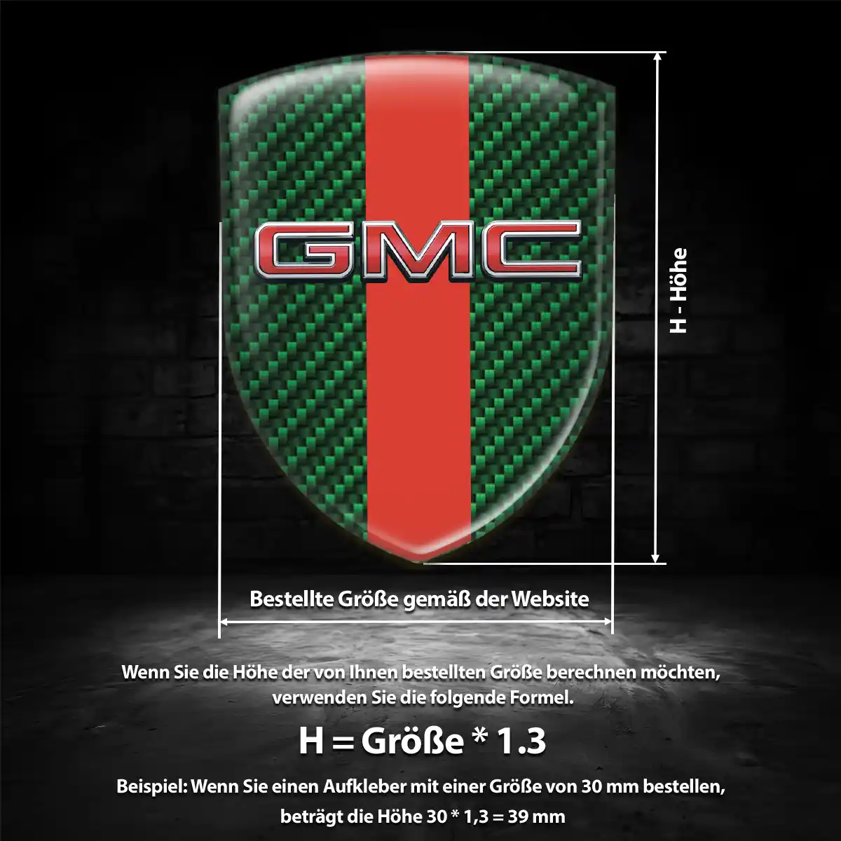 GMC 3D Gel Aufkleber Auto Premiumqualität