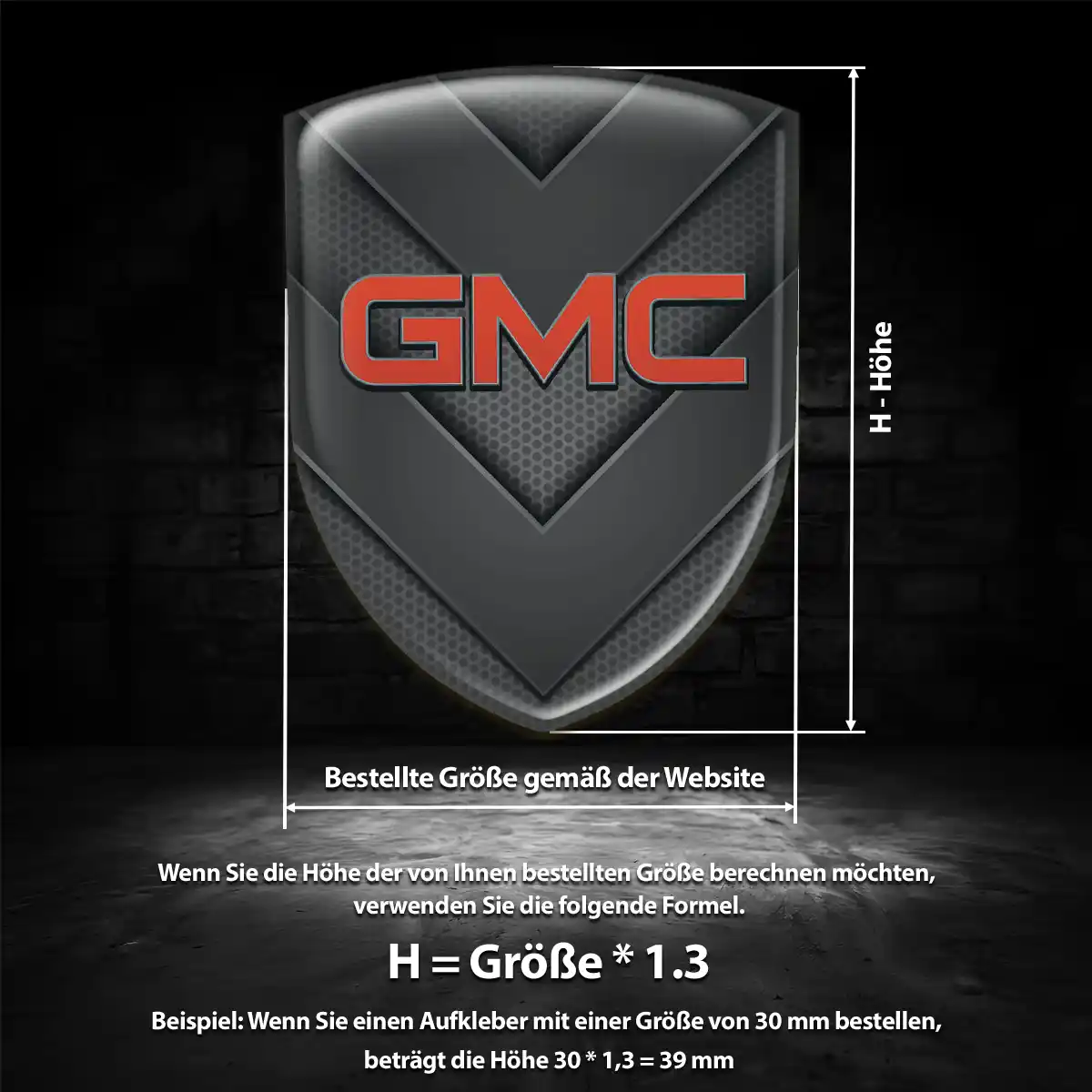 GMC 3D Gel Aufkleber Auto Tuningfahrzeug