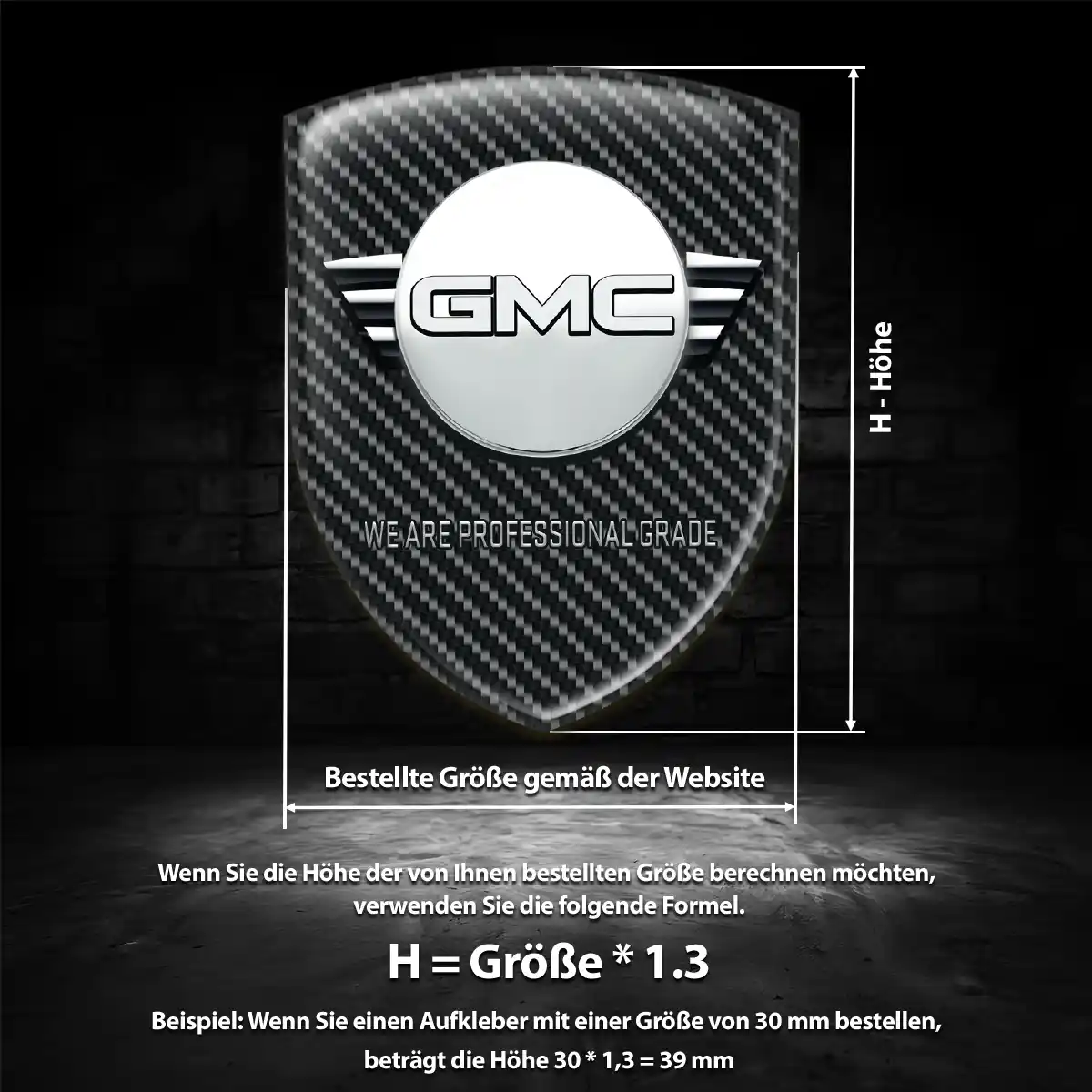 GMC 3D Gel Aufkleber Edles Design