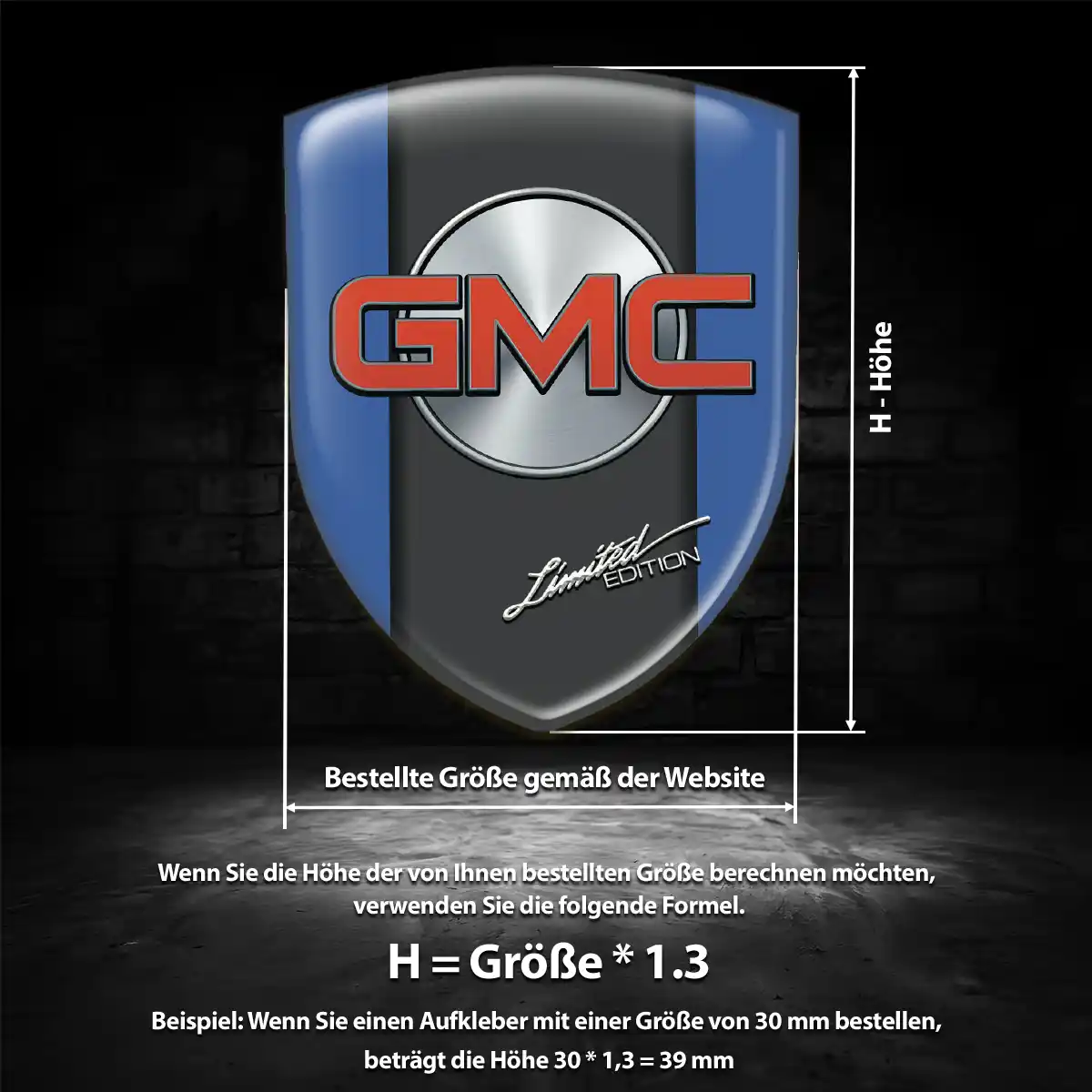 GMC 3D Gel Aufkleber Elegantes Design