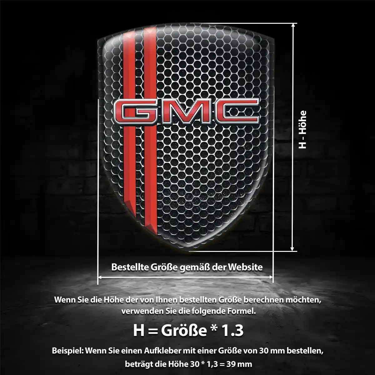 GMC 3D Gel Aufkleber Emblem Auto Interieurdesign