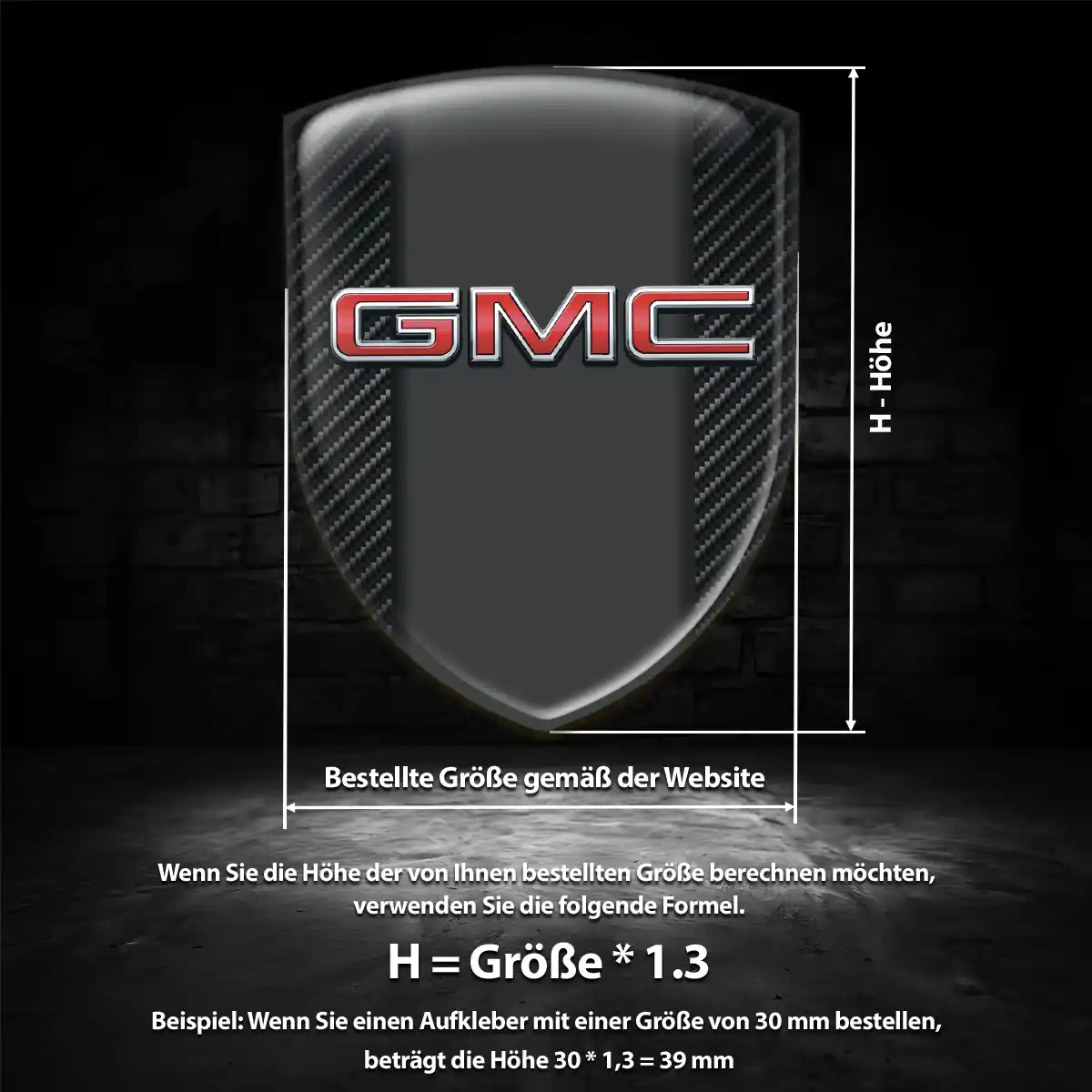 GMC 3D Gel Aufkleber Emblem Edles Design
