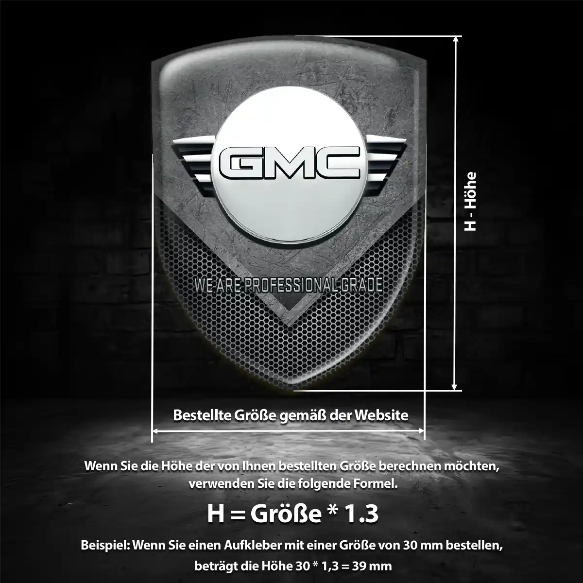GMC 3D Gel Aufkleber Emblem Hochwertiges Harz