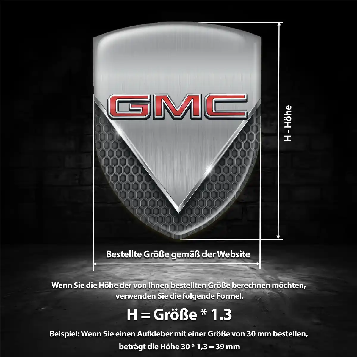 GMC 3D Gel Aufkleber Emblem Hohe Qualität