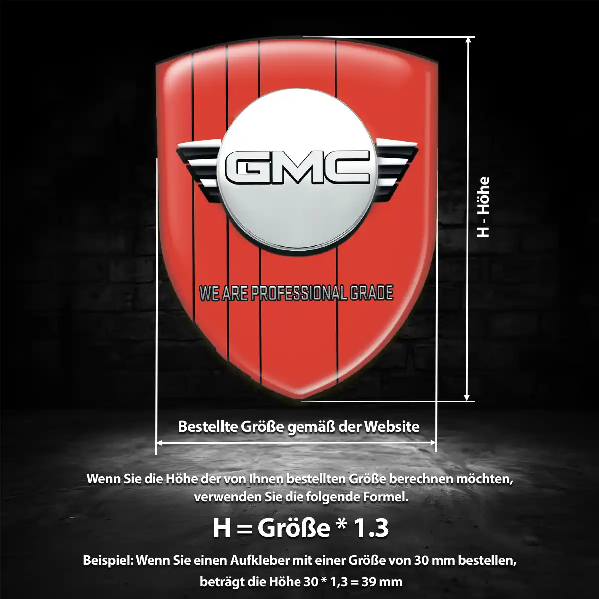 GMC 3D Gel Aufkleber Emblem Interieurdesign
