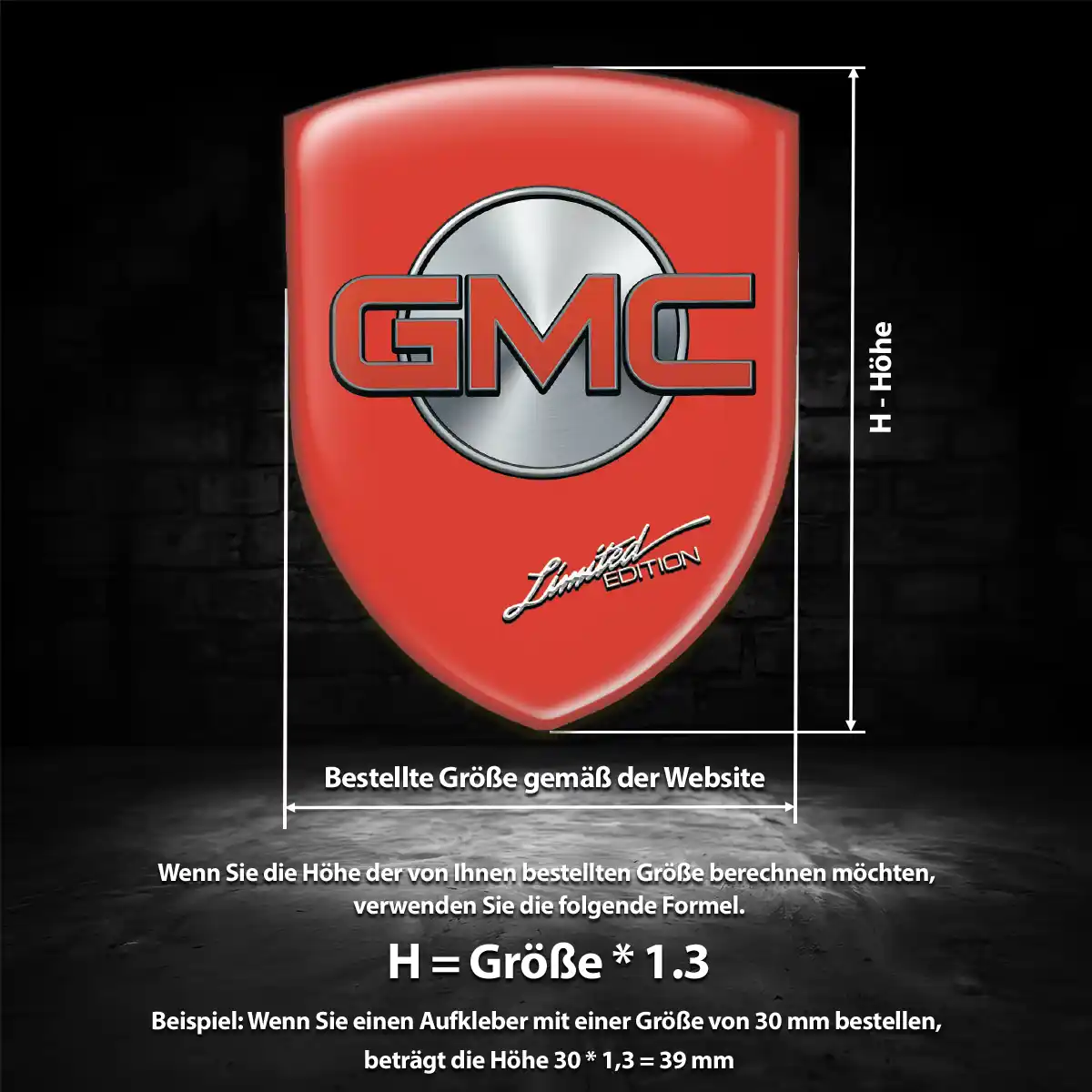 GMC 3D Gel Aufkleber Emblem Luxus-Edition