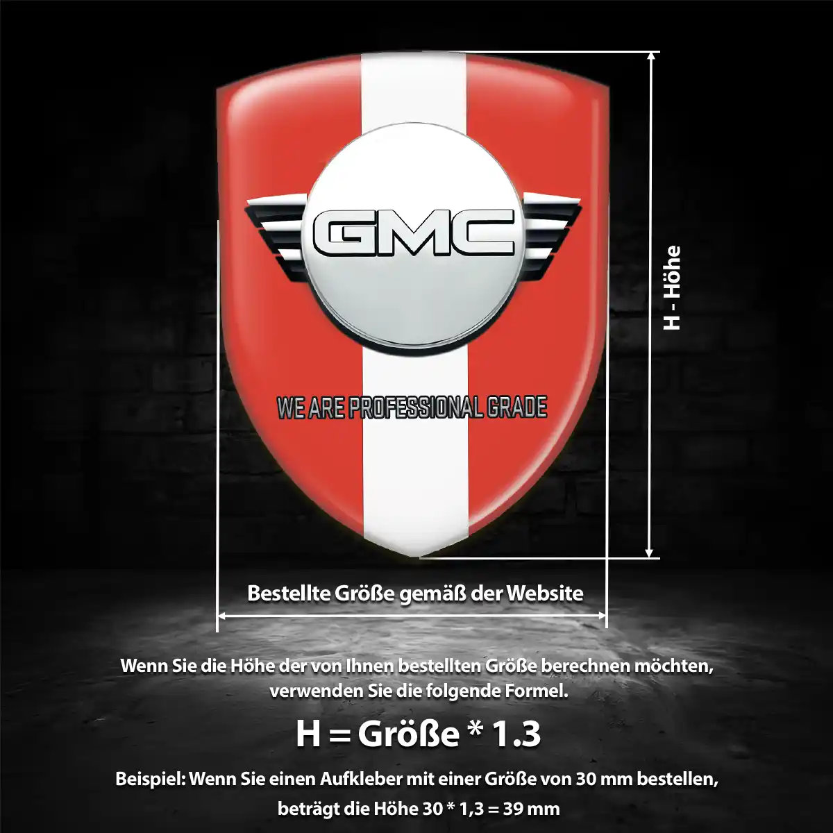 GMC 3D Gel Aufkleber Emblem Markenedition
