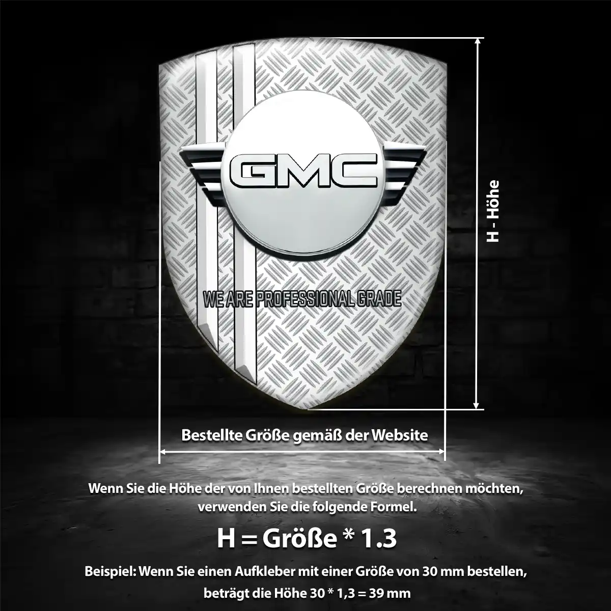 GMC 3D Gel Aufkleber Emblem Premium-Edition