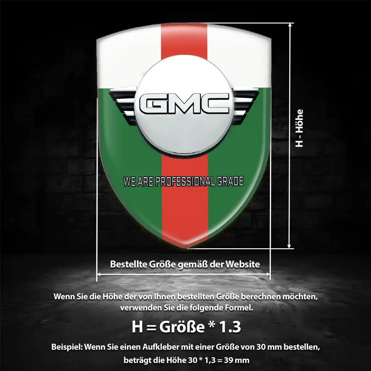 GMC 3D Gel Aufkleber Emblem Premiumqualität