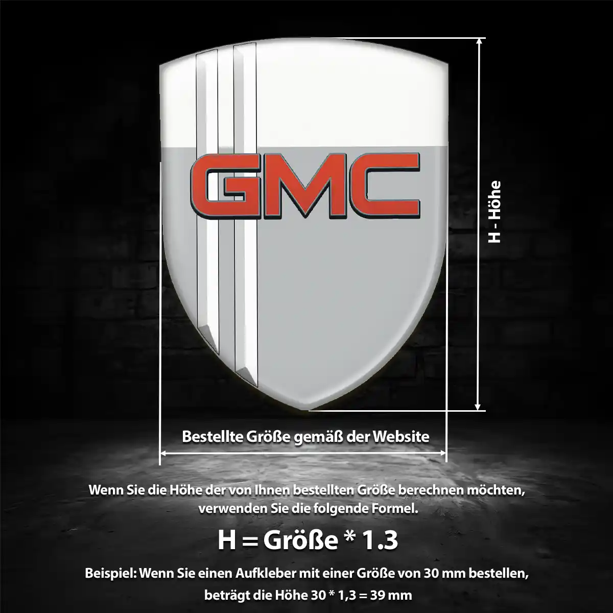 GMC 3D Gel Aufkleber Emblem Tuningfahrzeug