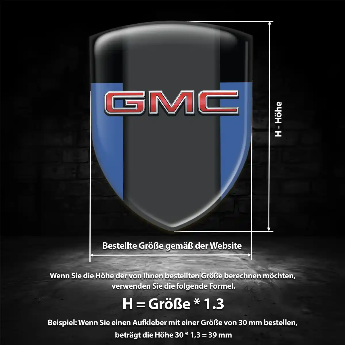 GMC 3D Gel Aufkleber Embleme Auto Hochwertiges Harz