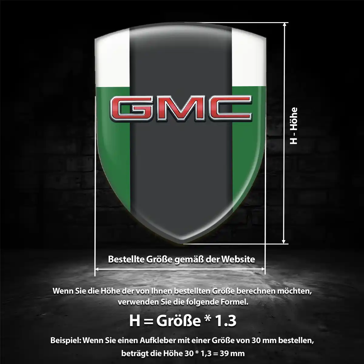 GMC 3D Gel Aufkleber Embleme Auto Interieurdesign