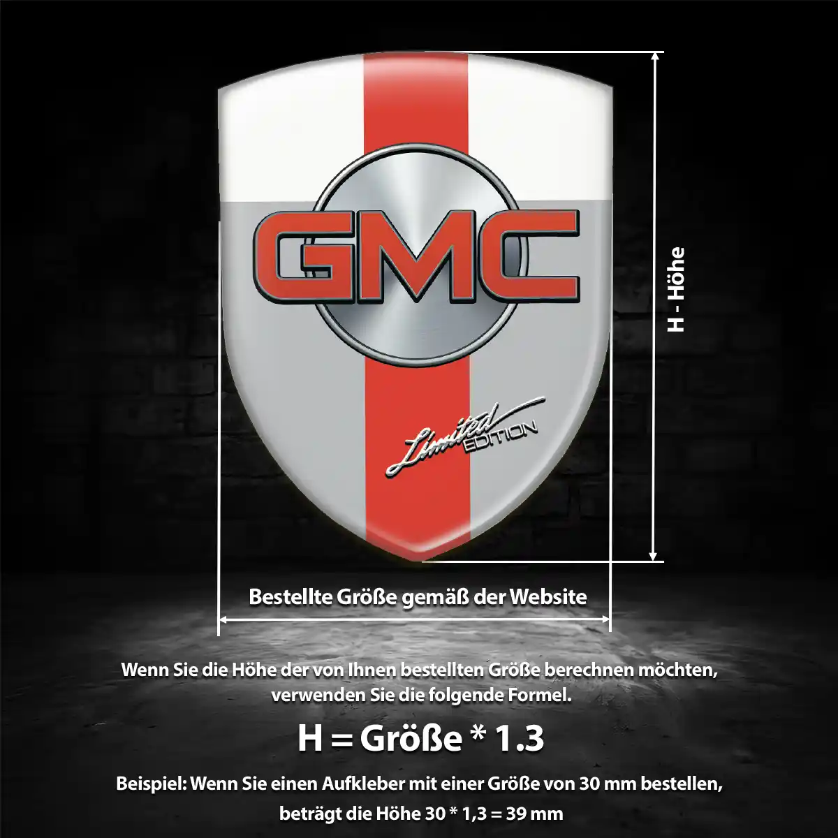 GMC 3D Gel Aufkleber Embleme Auto Markenedition