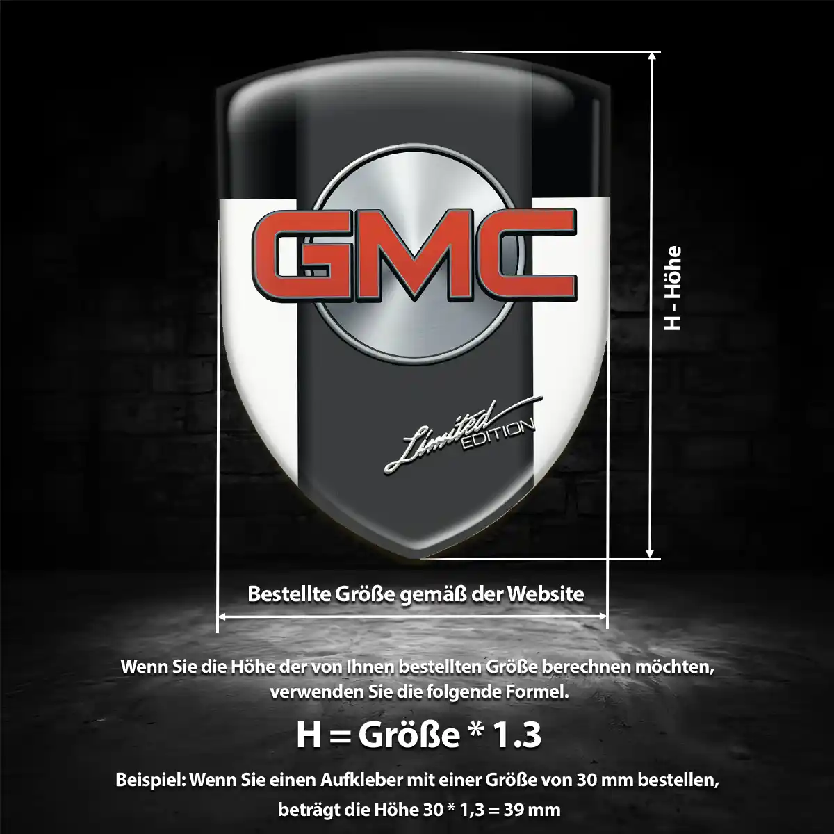 GMC 3D Gel Aufkleber Embleme Edles Design