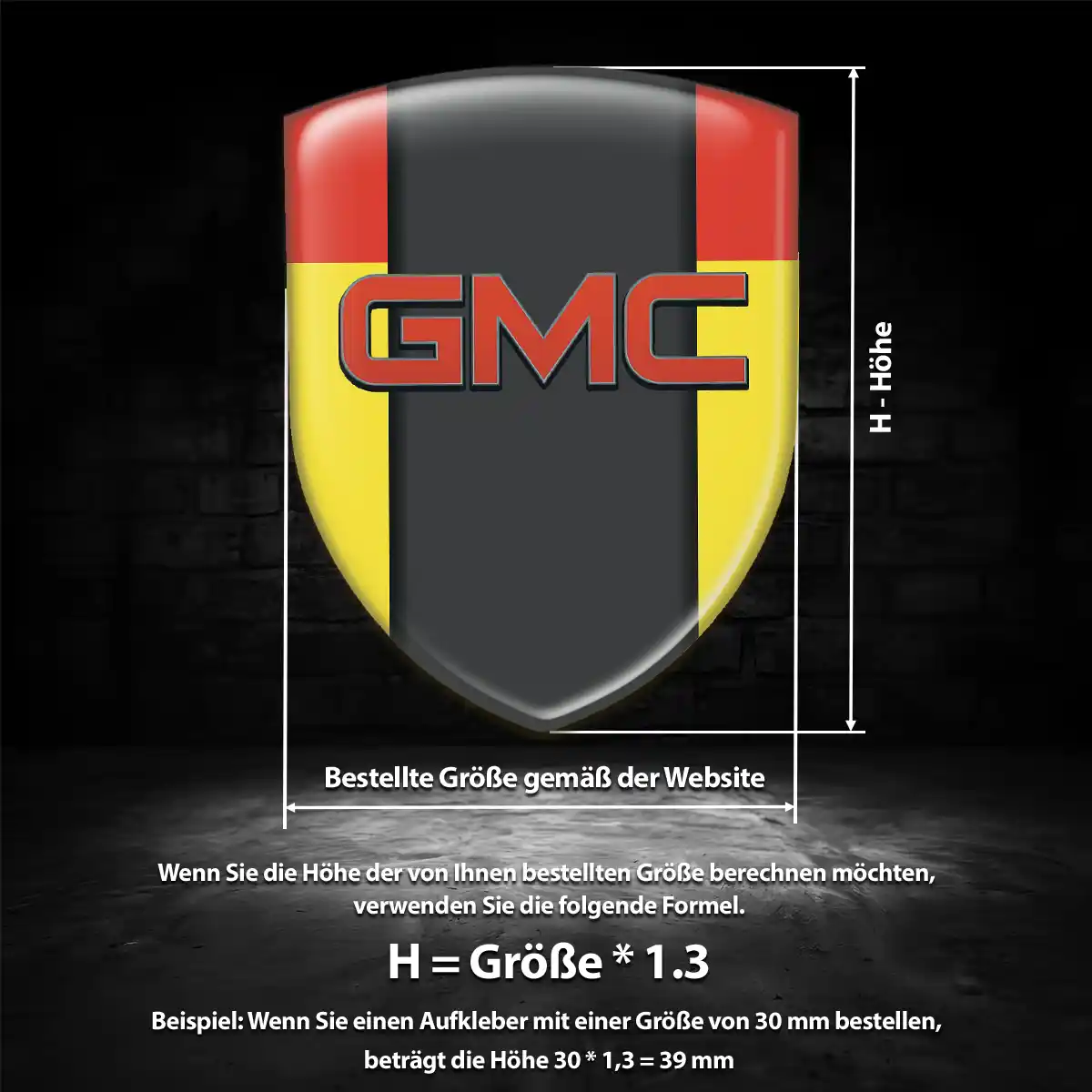 GMC 3D Gel Aufkleber Embleme Elegantes Design