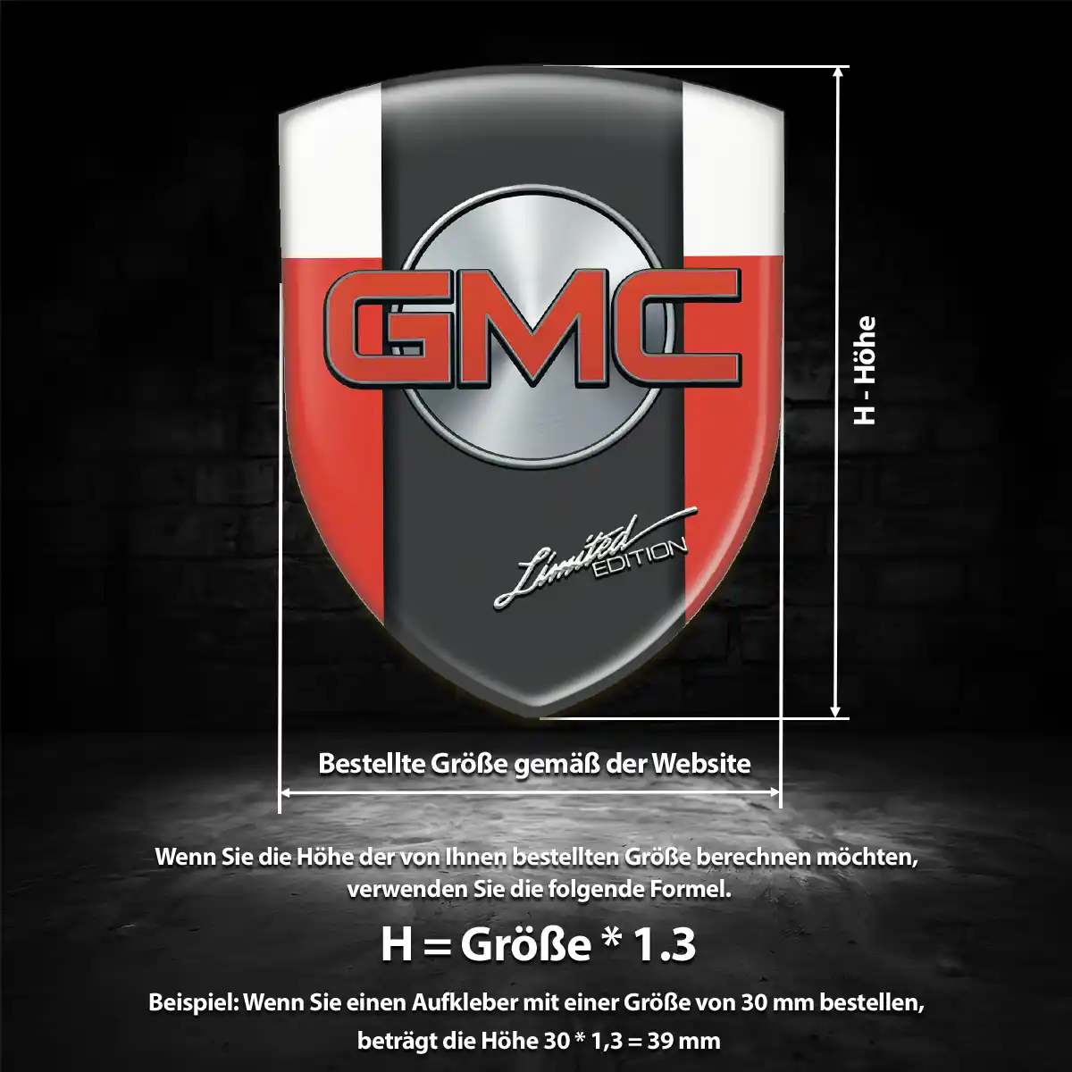 GMC 3D Gel Aufkleber Embleme Hochwertiges Harz