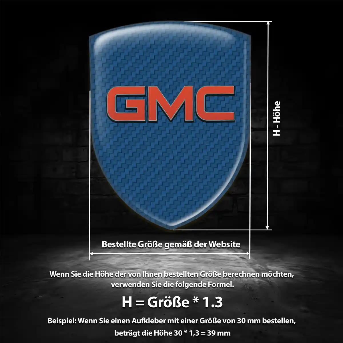 GMC 3D Gel Aufkleber Embleme Interieurdesign