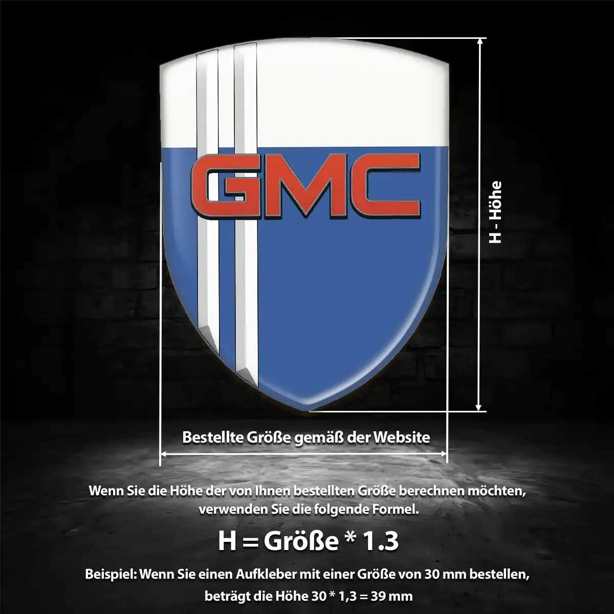 GMC 3D Gel Aufkleber Embleme Markenedition
