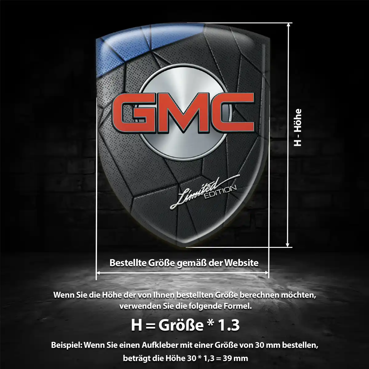 GMC 3D Gel Aufkleber Embleme Premium-Edition