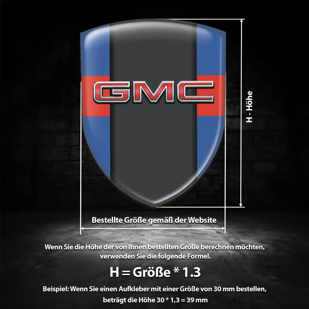 GMC 3D Gel Aufkleber Embleme Premiumqualität