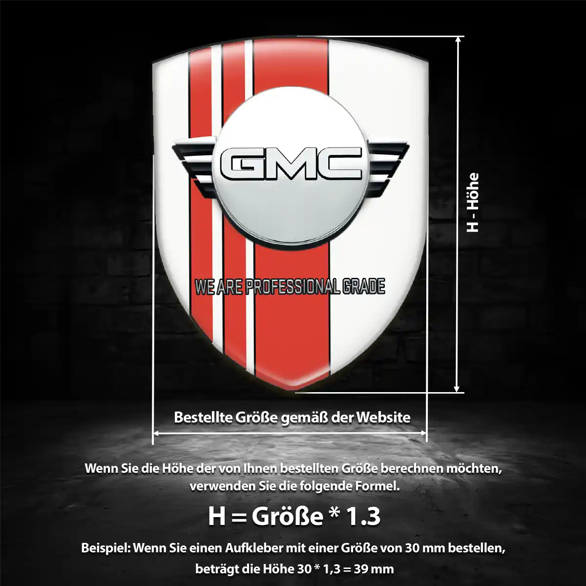 GMC 3D Gel Aufkleber Embleme Tuningfahrzeug