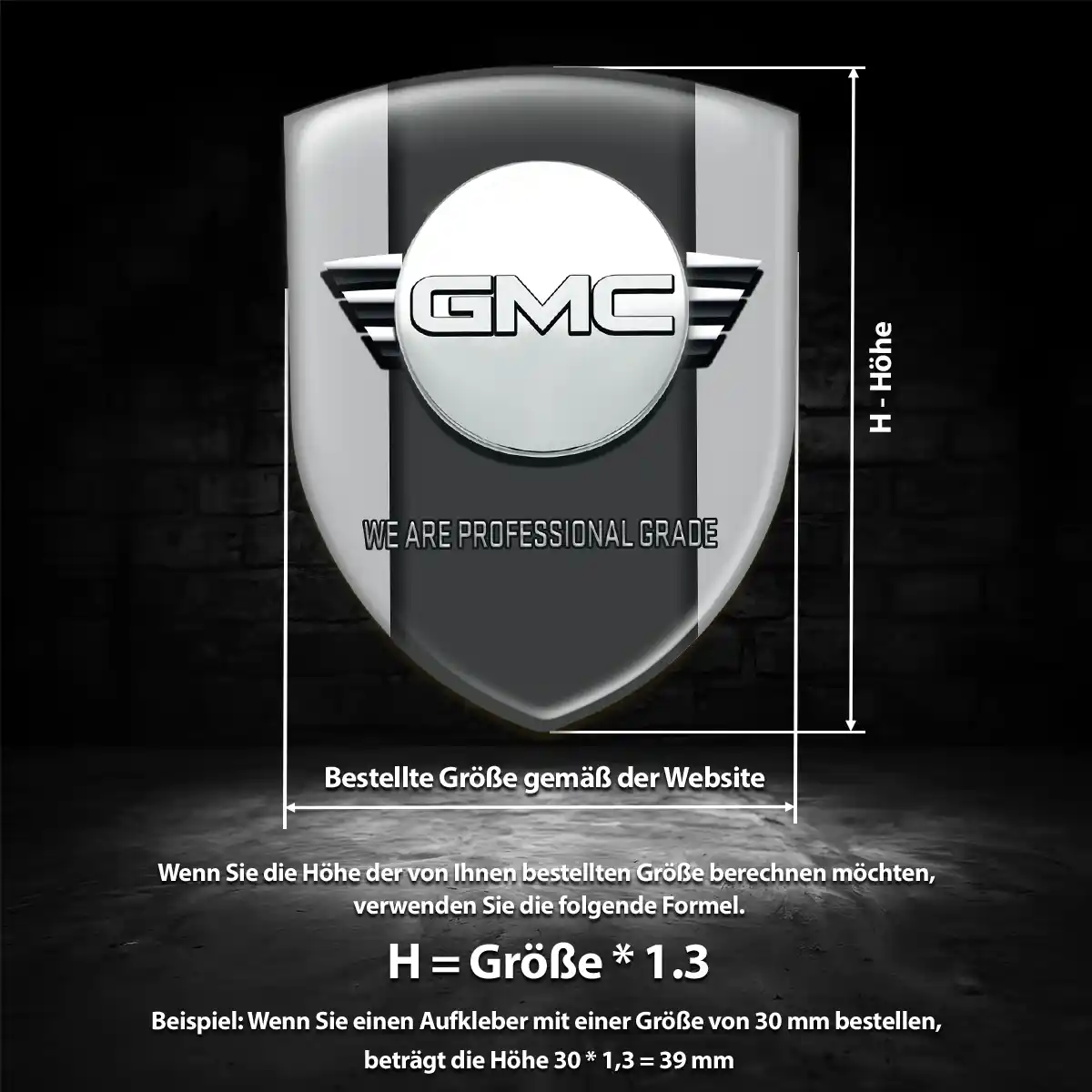 GMC 3D Gel Aufkleber Exterieurdesign