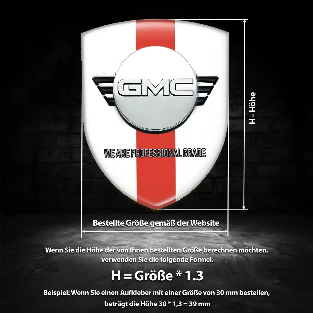 GMC 3D Gel Aufkleber Interieurdesign