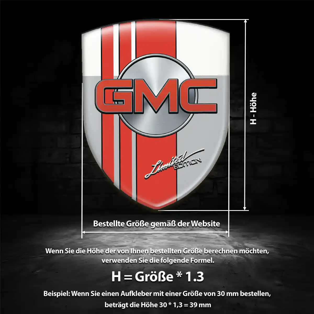 GMC 3D Gel Aufkleber Premium-Edition