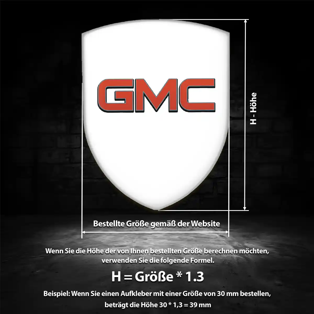 GMC 3D Gel Aufkleber Premiumqualität