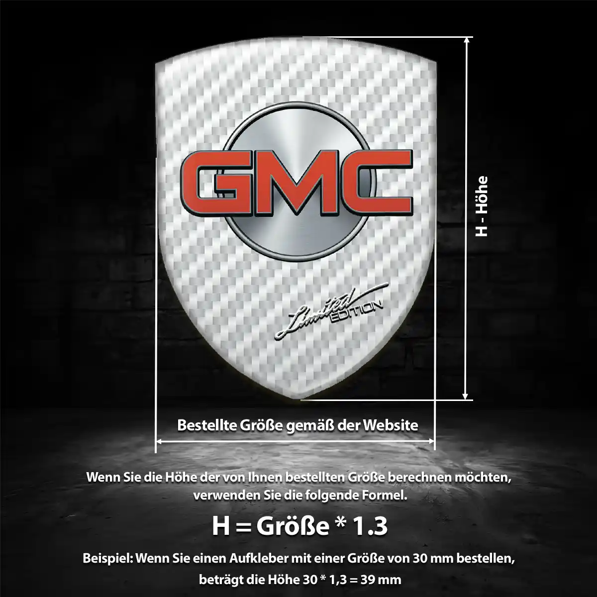 GMC 3D Gel Aufkleber Silikon Auto Hochwertiges Harz