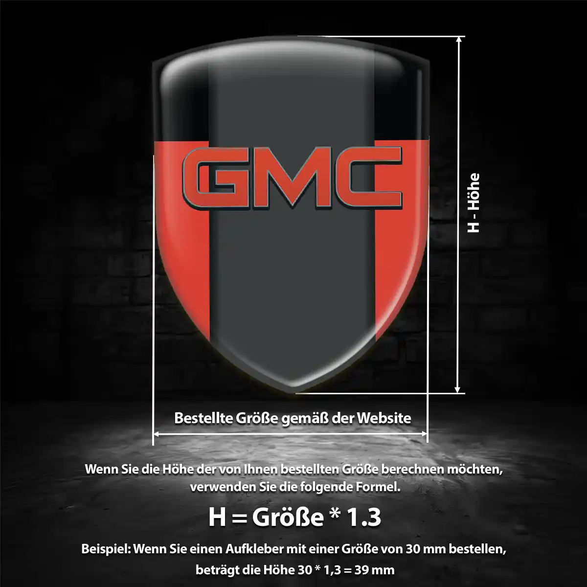 GMC 3D Gel Aufkleber Silikon Auto Premiumqualität