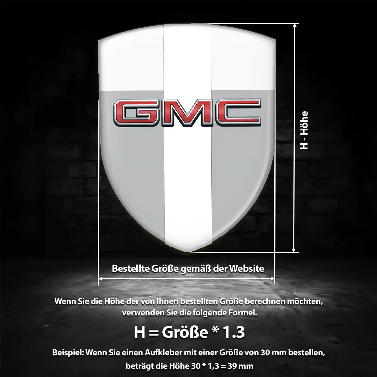 GMC 3D Gel Aufkleber Silikon Auto Tuningfahrzeug