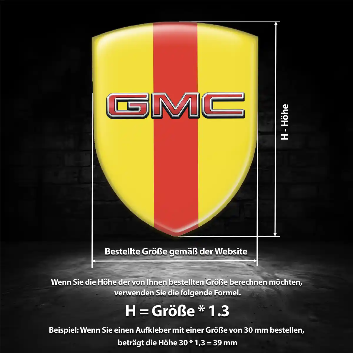 GMC 3D Gel Aufkleber Silikon Edles Design