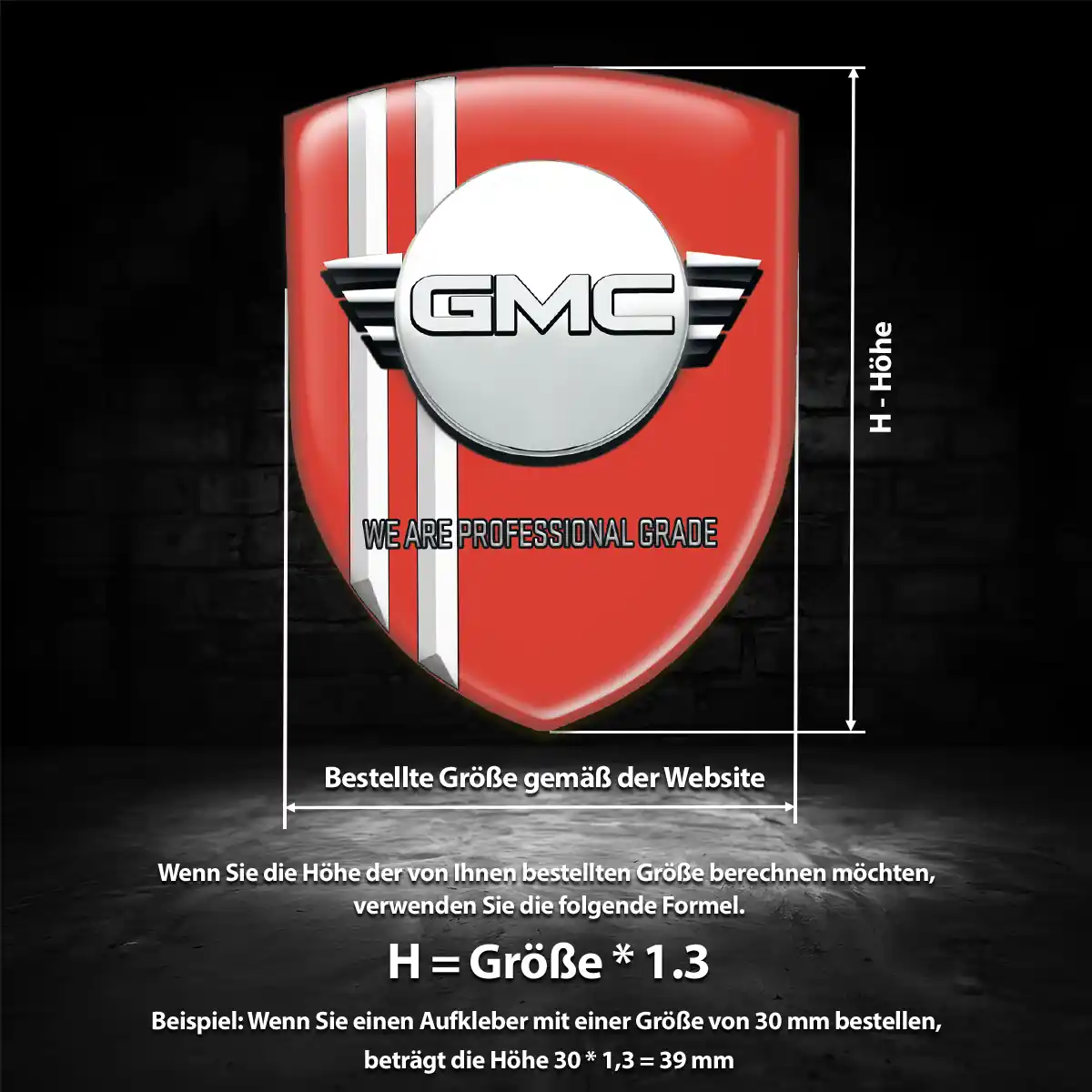 GMC 3D Gel Aufkleber Silikon Elegantes Design
