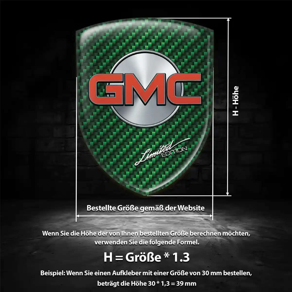 GMC 3D Gel Aufkleber Silikon Exterieurdesign