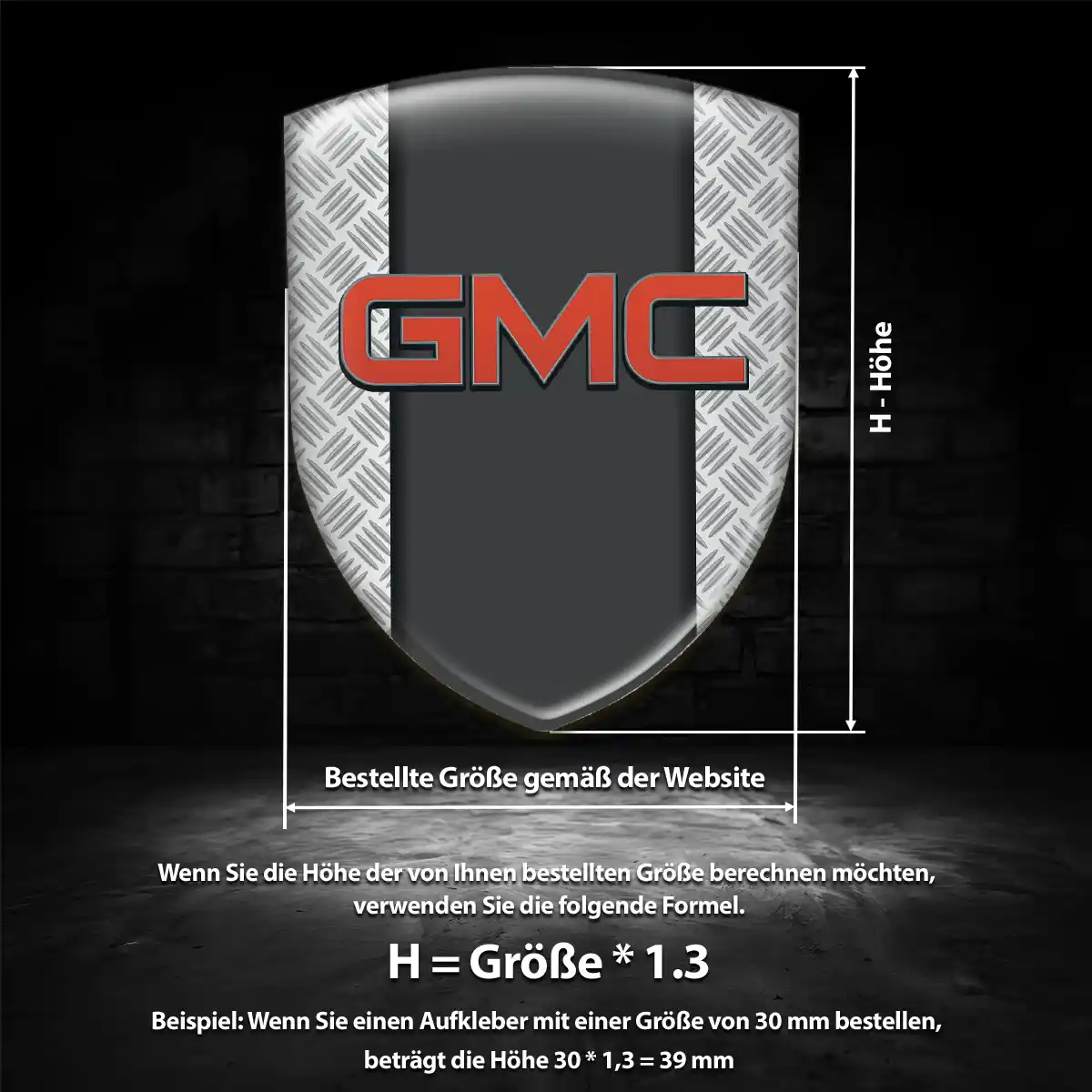 GMC 3D Gel Aufkleber Silikon Hochwertiges Harz