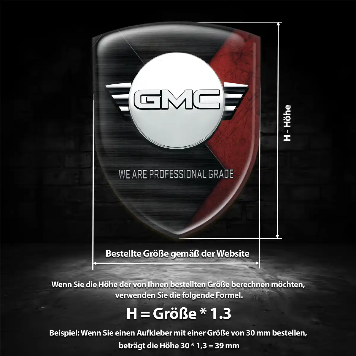 GMC 3D Gel Aufkleber Silikon Luxus-Edition